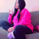 After drinking some milk, a pretty, light-skinned black girl shows off her ass, takes us into her bathroom where she pisses, farts and shits while sitting on a toilet. Poop is soft and crackling-sounding. Presented in 720P HD. Over 5 minutes.